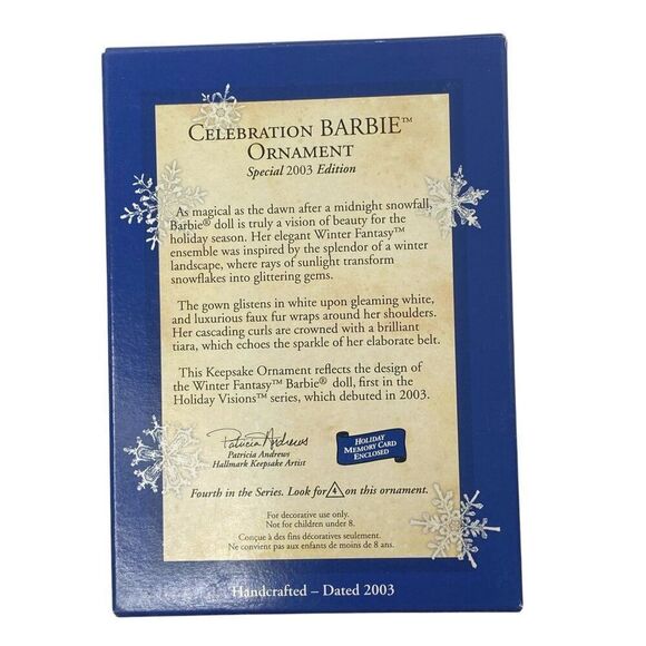 2003 Celebration BARBIE Hallmark Ornament 4th in Series - Picture 3 of 5